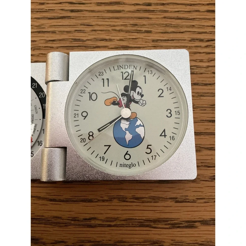 Linden Disney Mickey Mouse World Time Travel Alarm Clock Limited Edition 2000